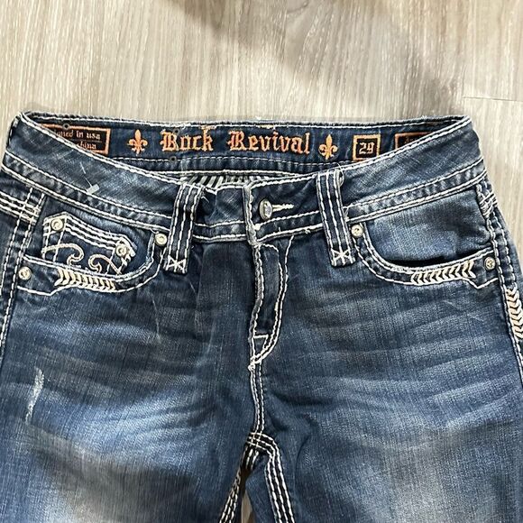 Rock Revival Jacklyn Capri Blue Denim Designed exclusive for Buckle E8388P24 - Picture 10 of 13